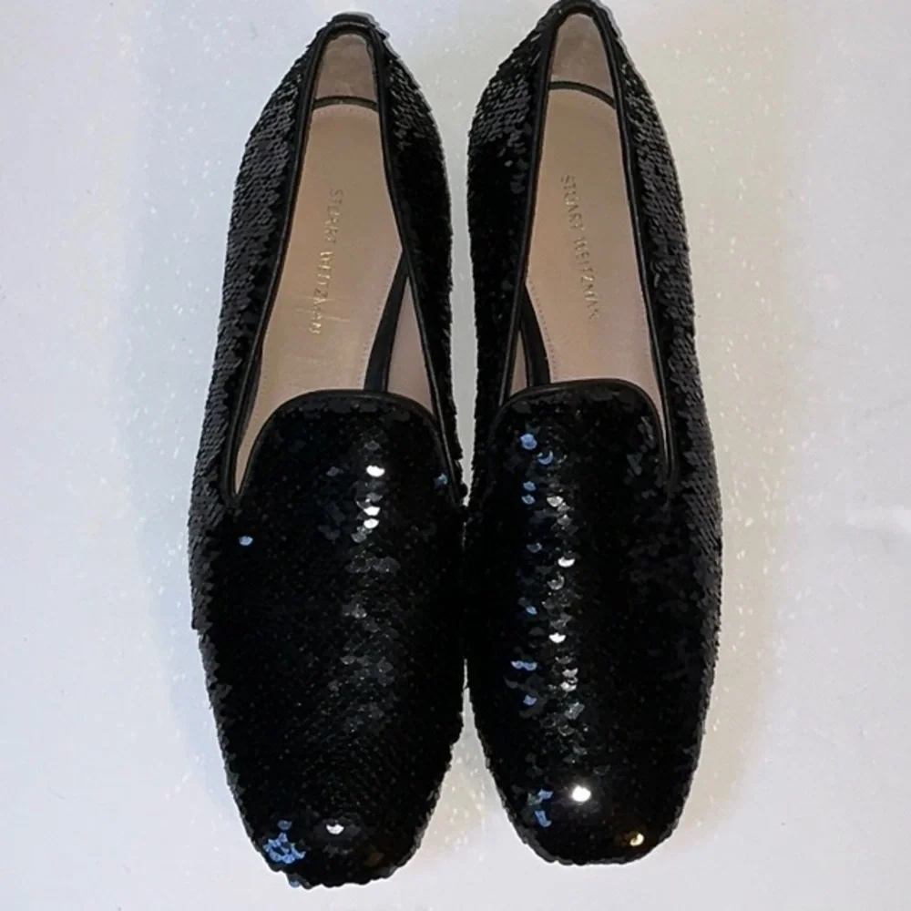 Stuart Weitzman Pipearky Sequined Loafers, 7.5